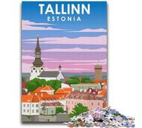 Puzzles artistiques de Voyage Tallinn Estonie 1000 pièces pour Adolescents, Cadeau d'anniversaire pour Tuer Le Temps, Cadeaux, décoration Murale pour 14 Ans et Plus (2000 pièces, 70x100cm)