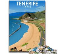 Puzzles artistiques de Voyage Tenerife Espagne pour Adolescents 1000 pièces, Cadeau d'anniversaire pour Tuer Le Temps, Cadeaux, décoration Murale pour 14 Ans et Plus (50x75cm)