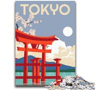 Puzzles artistiques de Voyage Tokyo Japon 1000 pièces pour Adolescents, Cadeau d'anniversaire pour Tuer Le Temps, Cadeaux, décoration Murale pour 14 Ans et Plus (50x75cm)