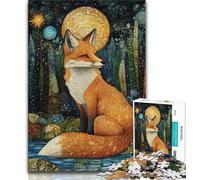 Puzzles artistiques Fox pour Adultes et Adolescents, 1 000 pièces, Anti-Stress, pour Passer Le Temps à la Maison, avec Affiche et fiche de Questions Assorties, 38x26cm
