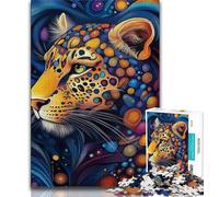Puzzles artistiques léopard 1000 pièces pour Adolescents, Cadeaux, Anti-Stress, défi Difficile, renforce l'amour Entre Couples 38x26cm
