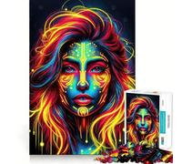 Puzzles artistiques Neon Cyber Beauty pour Adolescents, 1000 pièces, Jeu de logique Solide, Plaisir partagé, Bords Nets, Joli Cadeau (50x75cm)