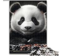 Puzzles artistiques Panda pour Adultes 1000 pièces, Jeux éducatifs à Faire soi-même avec Affiche et fiche de Questions Assorties pour Les 14 Ans et Plus 26x38cm