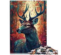Puzzles artistiques pour Adultes, 1000 pièces, en Bois de Couleur cerf, Impossible, 19,7x29,5 Pouces