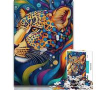 Puzzles artistiques pour Adultes, 1000 pièces, Motif léopard, Jeu éducatif, Jouet, décoration Murale, Cadeaux Uniques pour Anniversaire et Noël (75x50cm)