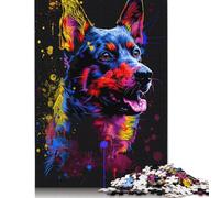 Puzzles artistiques pour Adultes, 500 pièces, thème Bouvier Australien, Puzzles en Bois, Jeux stimulants, activités familiales, 500 pièces (52 x 38 cm)