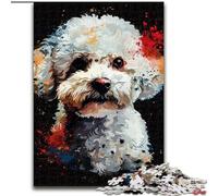 Puzzles artistiques pour Adultes et Adolescents, Motif Chien Bichon frisé, Jeux éducatifs, décoration d'intérieur, Cadeau d'anniversaire, Art Mural (50x75cm)