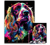 Puzzles artistiques pour Chiens Cocker Spaniel Anglais 1000 pièces pour Adultes, Jeu de réflexion, Jeu Familial interactif, adapté aux 14 Ans et Plus, 50x75cm/19,68x29,52 Pouces