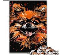 Puzzles artistiques pour Chiens de Poméranie pour Adolescents 1000 Puzzles, défis d'intelligence cérébrale, Jouets addictifs, Cadeaux d'anniversaire pour Les 14 Ans et Plus (26x38cm)