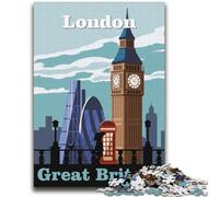 Puzzles artistiques Voyage à Londres pour Adolescents, Jeu Stimulant et Jeu Familial, Collection d'artistes, Beaux-Arts pour Les 14 Ans et Plus, 2000 pièces (70x100cm)