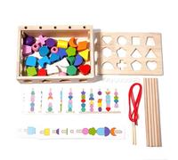 Puzzles Assortis de Formes en Bois, Blocs de Reconnaissance des Couleurs des Formes, Jouet de séquençage de Forme de Perles en Bois pour, Jouets empilables de tri de Conception réaliste pour Pâques,