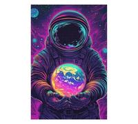 Puzzles Astronaut Holding Earth Puzzles pour Adultes, Jouets Anti-Stress, Modèles À Assembler, Parfaits comme Cadeaux pour Toute La Famille 75x50cm/1000pcs