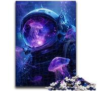 Puzzles astronautes et méduses 1000 pièces pour Adultes, Cadeaux, Amusants et Humoristiques, Cadeaux d'anniversaire, décoration Murale (50x75cm)