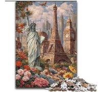 Puzzles Attractions mondiales 1000 pièces pour Adultes et Adolescents, Jeux de détente pour renforcer l'amour Entre Couples à partir de 14 Ans 26x38cm