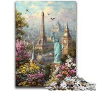 Puzzles Attractions Mondiales pour Adultes 2000 pièces, Jeu de Puzzles Stimulant, pour Toute la Famille (70x100cm)