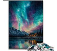 Puzzles Aurores Boréales 1000 pièces pour Adolescents, Jeu Stimulant, idéal comme Cadeau pour Toute la Famille (26x38cm)