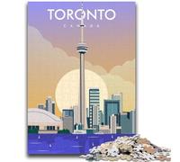Puzzles avec Illustration de la Ligne d'horizon de Toronto pour Adultes et Adolescents, Jeu éducatif Familial, idéal pour la décoration de Bureau, 1000 pièces (50x75cm)