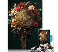 Puzzles avec Logo Bitcoin pour Adolescents, 1 000 pièces, pour Jeu éducatif, Jouet, décoration d'intérieur Unique et Cadeaux, 38x26cm