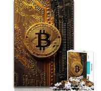 Puzzles avec Logo Bitcoin pour Adolescents Puzzle de 1 000 pièces, Difficile à compléter, mais Amusant et Humoristique, avec Une Affiche et Une Feuille de Questions Assorties 50x75cm