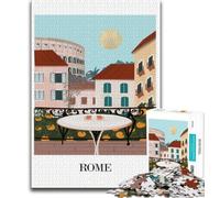 Puzzles avec Vue sur Le Balcon de Rome pour Adultes et Adolescents, Aidez Le Cerveau à exercer des Jouets addictifs pour cultiver la Patience, adaptés aux Couples 75x50cm