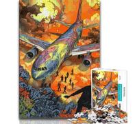 Puzzles Avion Perdu 1000 pièces pour Adolescents, Jeu éducatif Amusant et Humoristique pour Anniversaire (38x26cm)