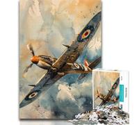 Puzzles Avion Spitfire 1000 pièces pour Adolescents et Adultes, Jouets éducatifs, Jeux Anti-Stress, Superbes Cadeaux et Jouets 26x38cm