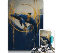 Puzzles Baleine Dorée 1000 pièces pour Adultes, Jeu éducatif Amusant et Humoristique pour Anniversaire (75x50cm)