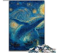 Puzzles Baleines dans Le Ciel étoilé pour Adultes 1000 pièces, Jeux Amusants, décoration Murale, Cadeaux d'anniversaire et de Noël Uniques (50x75cm)