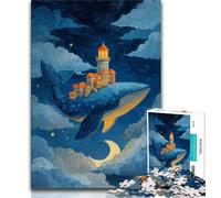 Puzzles Baleines dans Les Nuages pour Adultes et Adolescents, Jeux éducatifs et Anti-Stress, liste de souhaits avec Le Père Noël (38x26cm)