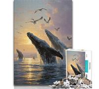 Puzzles Baleines mystérieuses 1000 pièces pour Adolescents, Jeu Familial Anti-Stress, défi Difficile, Cadeaux pour Amis et Famille (75x50cm)