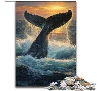 Puzzles Baleines mystérieuses pour Adolescents (1000 Puzzles), Assemblage de Motifs Amusant à la Maison, Cadeau d'anniversaire, Cadeau de Voyage (26x38cm)