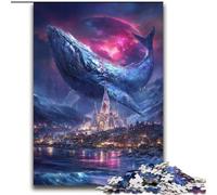 Puzzles Baleines spatiales pour Adolescents, Jeux éducatifs à Faire soi-même avec Affiche et fiche de Questions Assorties (14 Ans et Plus) (70x100cm)