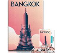 Puzzles Bangkok pour Adultes et Adolescents, 1 000 pièces, Jouet éducatif et décompressant, idéal pour la décoration de Bureau, 38x26cm