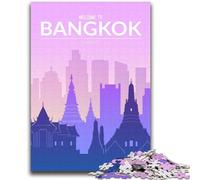 Puzzles Bangkok Thaïlande pour Adolescents 2000 pièces, Jeu Stimulant et Familial avec Affiche et fiche de Questions-réponses Assorties 2000 pièces (70x100cm)