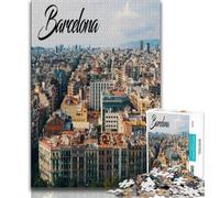 Puzzles Barcelone pour Adultes 1000 pièces, Aide Le Cerveau à exercer des Jouets addictifs pour cultiver la Patience et l'interaction Parent-Enfant 50x75cm