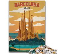 Puzzles Barcelone pour Adultes et Adolescents, à partir de 14 Ans, Jeux Amusants, activités Amusantes à la Maison, Cadeaux d'anniversaire, Cadeaux de Voyage, 1000 pièces (26x38cm)