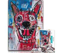 Puzzles Basquiat Black Cat pour Adolescents, Difficiles à compléter mais Amusants et Humoristiques avec Affiche et Feuille de Questions Assorties 50x75cm