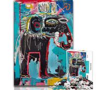 Puzzles Basquiat Éléphant pour Adolescents 1000 Puzzles, Difficiles à compléter mais Amusants et Humoristiques Cadeau d'anniversaire, Cadeaux, Art Mural 50x75cm