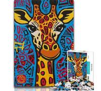 Puzzles Basquiat Girafe 1000 pièces pour Adolescents, Jeu Stimulant et décoration Murale familiale, Cadeaux d'anniversaire et de Noël Uniques 50x75cm