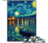 Puzzles Bateau Ciel Étoilé pour Adultes 1000 Pièces, Séjour Tue-Moment, Chaque Pièce Est Unique - Jeu Familial Amusant et Défi (26x38cm)