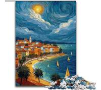 Puzzles Bateau Ciel Nocturne pour Adolescents 1000 Puzzles, Jeux Éducatifs Décoration Maison Offrez des Cadeaux pour Toute la Famille (26x38cm)