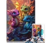 Puzzles bébé Dragon Arc-en-Ciel pour Adolescents, Aidez Le Cerveau à exercer des Jouets addictifs pour cultiver la Patience Une œuvre d'art 38x26cm