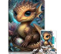 Puzzles Bébé Dragon pour Adultes, Difficiles à compléter, mais Amusants et Humoristiques, Cadeau d'anniversaire, Cadeaux, décoration Murale (38x26cm)