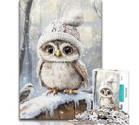 Puzzles Bébé Hibou pour Adultes et Ados 1000 Pièces, Anti-Stress Staycation Kill Time avec Affiche et Fiche de Trivia Assorties (50x75cm)
