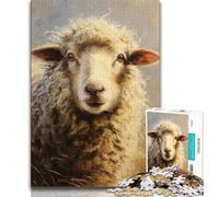 Puzzles Bébé Mouton pour Adultes et Ados 1000 pièces, Jouets Éducatifs, Jeux Anti-Stress, Liste de Souhaits avec Père Noël (38x26cm)