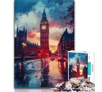 Puzzles Big Ben à Londres pour Adultes et Adolescents, 1 000 pièces, Jouets éducatifs et éducatifs, Jeux familiaux avec Affiche et fiche de Questions-réponses (38x26cm)