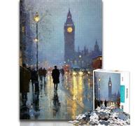 Puzzles Big Ben, Londres pour Adultes et Adolescents, 1000 pièces, Difficiles à réaliser, mais Amusants et Humoristiques, avec Affiche et fiche de Questions-réponses Assorties (75x50cm)