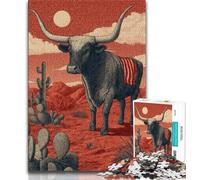 Puzzles Bison du désert 1000 pièces pour Adolescents, Vacances à la Maison, tuez Le Temps, Chaque pièce est Unique - Jeu Familial Stimulant et Amusant 38x26cm