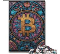Puzzles Bitcoin en vitrail pour Adultes, 2000 pièces, Jeu Difficile et Stimulant, Jeu Familial, Interaction Parent-Enfant (70x100cm)