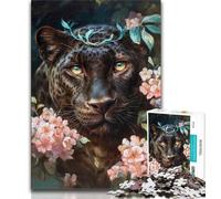 Puzzles Black Panther Fleurs 1000 pièces pour Adolescents, Jeu Stimulant et Jeu Familial avec des pièces entièrement emboîtables de Formes aléatoires (50x75cm)